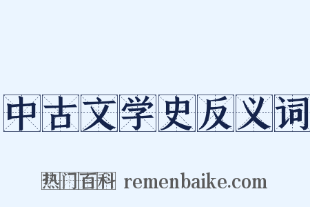中古文学史反义词是什么意思的图片